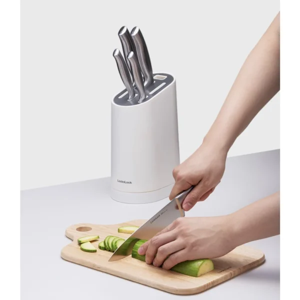 3b6b8160f551c75443905f244903a7f2.webp Lock Lock Chef Collection Detachable Kitchen Knife Block Set White
