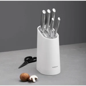 Lock Lock Chef Collection Detachable Kitchen Knife Block Set White