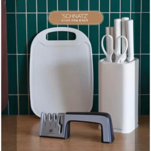Schnatz White Ceramic Coatings Kitchen Knife Set 8ea